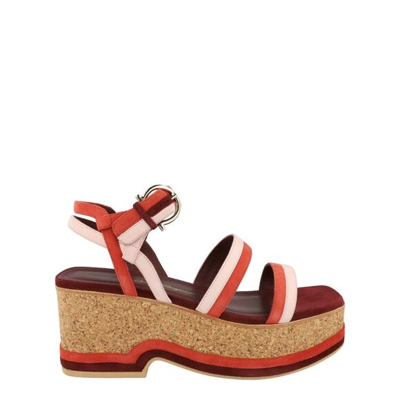 Ferragamo Mysen Wedge Sandals Multi Womens